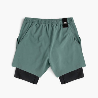 back view of ciele athletics WRKShort unisex running and technical short from the Lifestyle Edition collection, in silver pine color