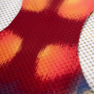 carbon yarns fabric details of the back of the ciele athletics lightweight, race ready and performance driven singlet named RDSinglet in sphinx color