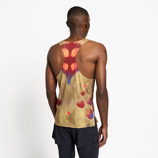 back view of the ciele athletics lightweight, race ready and performance driven singlet named RDSinglet in sphinx color, on a model