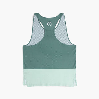 back view of the ciele athletics lightweight, race ready and performance driven singlet named RDSinglet in turquoise color from the lifetime edition