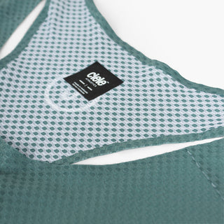 detail picture of the inside fabric of the ciele athletics lightweight, race ready and performance driven singlet named RDSinglet in turquoise color from the lifetime edition