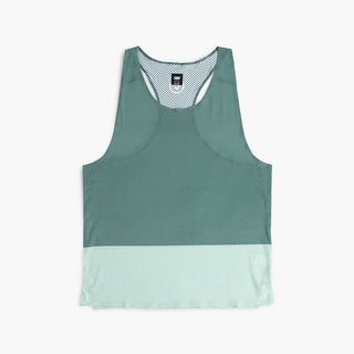 front view of the ciele athletics lightweight, race ready and performance driven singlet named RDSinglet in turquoise color, from the lifetime edition