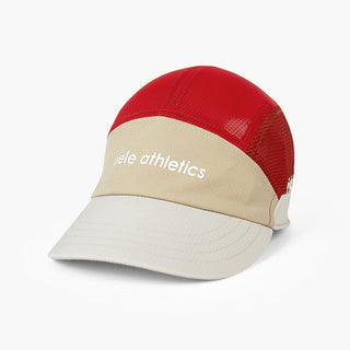 front view of the ciele athletics FTSCap unisex running hat in safari red color