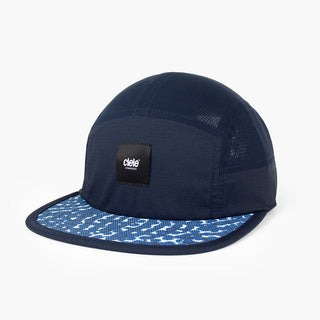 front view of the ciele athletics GOCap unisex running hat in indigo color