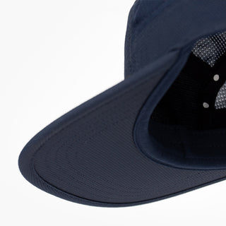 underbrim view of the ciele athletics GOCap unisex running hat in indigo color