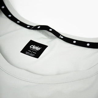 back view of ciele athletics DLYTShirt lightweight and performance driven T-Shirt in light grey