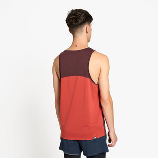 back view of ciele athletics DLYTSinglet lightweight and performance driven singlet in dark wine red on a model