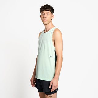 side view of ciele athletics DLYTSinglet lightweight and performance driven singlet in dusty turquoise on a model