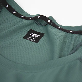 close view of the side vents on the ciele athletics FSTSinglet lightweight and performance driven singlet in silver pine