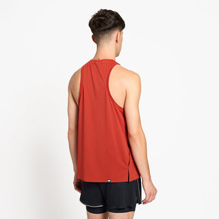 back view of ciele athletics FSTSinglet lightweight and performance driven singlet in clay on a model