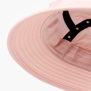 underbrim view of the ciele athletics GOBucket Comp Athletics unisex running bucket hat in peachskin color