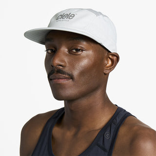 side view of ciele athletics GOCap unisex running hat in shadowcast color on a model