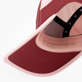 back view of ciele athletics GOCap C Classic C Plus Box unisex running hat in merlot peachskin color