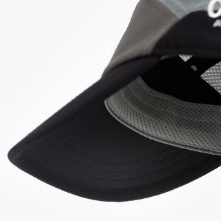 underbrim view of the ciele athletics FSTCap SC Field Iconic SL unisex running hat in whitaker color