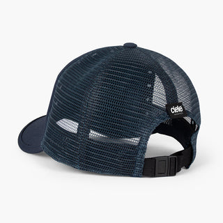 back view of the ciele athletics TRLCap unisex running hat with a curved brim in deep space color