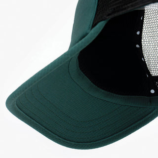 underbrim view of the ciele athletics TRLCap SC Field Updown unisex running hat in emerald color