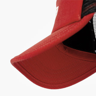 underbrim view of the ciele athletics TRLCap unisex running hat with curved brim in clay color