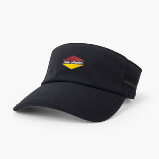 front view of the ciele athletics TRLCap unisex running visor with a curved brim in black color
