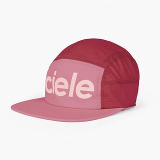 front view of ciele athletics GOCap Comp Century unisex running hat in deco rose merlot color