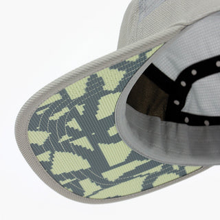 underbrim view of the ciele athletics GOCap EQ Frames unisex running hat in neutral grey color