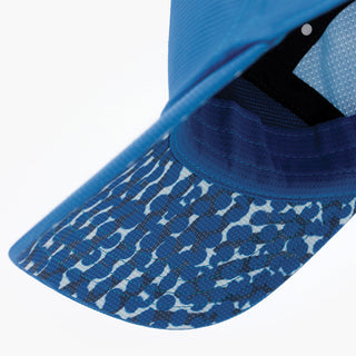 underbrim view of the ciele athletics FSTCap SC EQ Frames unisex running hat in palace blue color