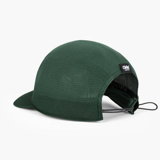 back view of the ciele athletics FTSCap unisex running hat with a curved brim in emerald color