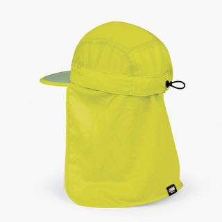 back view of ciele athletics GOCap PYN Comp one hundred unisex running bucket hat in lucifer yellow color