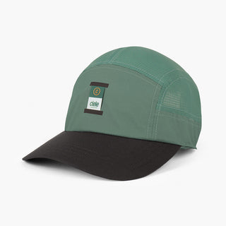 front view of ciele athletics GOCap Comp C cube unisex running hat in silver pine color