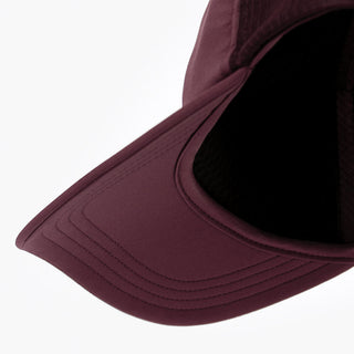 underbrim view of the ciele athletics TRLCap SC Comp unisex running hat in dark wine red color