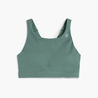 front view of ciele athletics SPDBra running bra in silver pine