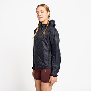 side view of ciele athletics VNTJacket lightweight running jacket for women in shadowcast color on a model