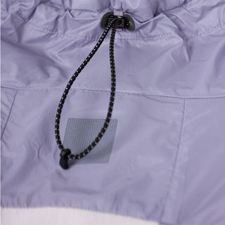 closeup view of the adjustable hood feature of the ciele athletics VNTJacket lightweight running jacket for women in grape color