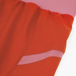 close view of the fabric and construction on the ciele athletics TRNShort 4 inch with a brief in clay color