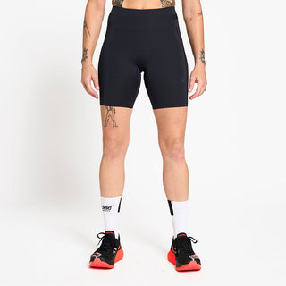 front view of ciele athletics FSTTight short running short in shadowcast on a model