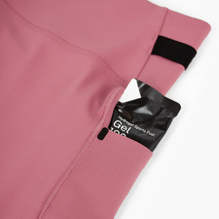 close view of side pocket on the ciele athletics FSTTight short running short in deco rose