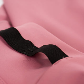 close view of the daisy chin at waist on the ciele athletics FSTTight short running short in deco rose