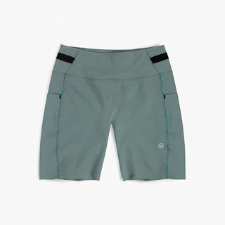 front view of ciele athletics FSTTight short running short in silver pine